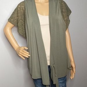 Olive Green Lace Kimono | Cato | Sz 14/16